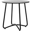 BERARDI HOME | Tavolino Rotondo in Metallo, 45x45 cm, Impermeabile, Design Minimal, per Interno ed Esterno, Nero