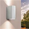 Ledvion - Lampada da Parete LED Santa Barbara, GU10 Up&Down, IP54, Grigia & Rotonda, Lampada Esterna, Illuminazione Esterna