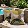 Jayusaror Federe Cuscini Esterno Impermeabili 50x50 Moderno Giallo Verde Boho Minimalista Quadrato Morandi Fodere Divano Foglie Tropicali Copricuscini per Soggiornoo Decorazione Giardino Set di 2