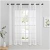 MIULEE Tende Trasparenti in Voile Con Occhielli Morbidi Finestre per Camera da Letto e per Salotto Eleganti Soggiorno 2 Pannelli 102x175cm Bianco