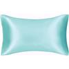 Juwenin Home - Confezione da 1 federe per cuscino in pura seta di gelso, morbide, per capelli e pelle, con chiusura a busta (Standard (50x75cm) 1Pk, Acquamarina)