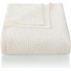 CHUFFED Copriletto, 270 x 230 cm, 100% cotone, motivo a nido d'ape, coperta leggera come copridivano, coperta per soggiorno, divano, bianco