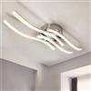 Sweier Plafoniera LED con Telecomando, Lampada Soffitto Dimmerabile, Moderno Cromato Curvo Lampadario, per Soggiorno, Camera da Letto Cucina, Sala da Pranzo (28W, 4 LED Montaggio Parallelo)