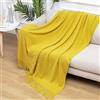LumiSyne Coperta a Maglia Sfrangiata Tinta Unita Ananas Griglia Calda Coperte In Maglia Copriletto a Maglia Coperta Da Tiro Adatto Per Letto o Divano 130×170cm