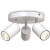 B.K.Licht faretti da soffitto orientabili, attacco per 3 lampadine GU10 non incluse, plafoniera moderna in metallo bianco, diametro 19cm, lampada da soffitto rotonda per camera da letto o salotto