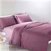 Caleffi 64656 Cotone Bicolor Completo Copripiumino per Singolo Letto, Orchidea
