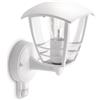 Philips Creek Applique LED, Lampada da Esterno, Resistente a Intemperie IP44, Sensore di Movimento a Infrarossi, Durevole, Alluminio, Design Classico, Bianco, Lampadina E27 Venduta Separatamente
