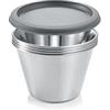 Tescoma 428718 Stampi panna cotta in acciaio inox con coperchio, set 4 pezzi, linea GrandCHEF