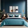 Nuit Des Rêves Premium Ranforce - Copripiumino singolo 135 x 200 cm, 100% cotone, colore: blu petrolio, chiusura con bottoni, 145 fili, lavabile in lavatrice a 30 gradi, morbido e resistente