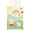 Herding, Biancheria da Letto Peppa Pig, Federa Circa 40 x 60 cm, Copripiumino Circa 100 x 135 cm, Con Cerniera e Chiusura a Hotel, 100% Cotone/Renforcé