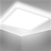 B.K.Licht Plafoniera LED ultrapiatta, Lampada da soffitto per bagno, luce bianca neutra, 18W, 29x29cm, illuminazione indiretta, Bianca