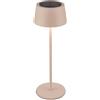 Briloner - Lampada da tavolo LED senza fili IP44 con touch, CCT, dimmerabile, solare, lampada da comodino, lampada da scrivania senza fili, lampada da scrivania ricaricabile, 11,5x32 cm, beige