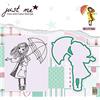 Nellie's Choice Fustella e Timbro Trasparente, Ragazza, 6.2 x 7.7 cm, per Creare Biglietti, Natale, Scrapbooking, Fai da Te, DIY