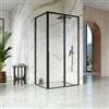 DEGHI Box doccia 80X100 cm scorrevole con vetro anticalcare trasparente e profilo nero opaco 200h - Altair