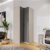 DEGHI Armadio angolare battente 100x236h cm cashmere con ante grigio titanio lucido - Ventur