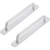 Funnytek 2 maniglie autoadesive per mobili, in alluminio, senza foratura, per armadio, cucina, porta scorrevole, porta del balcone, 212 mm, argento