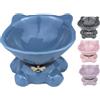 Busnos Ciotola per gatti rialzata singola, inclinata 15°, ciotola per gatti blu, ciotola per cibo per gatti in ceramica, 14 x 13 x 11 cm