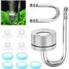 MplehDa Diffusore di CO2 per Acquario, Acquario Diffusore di CO2 Kit con Ventose e Pipe A U, Diffusore di Anidride Carbonica, Tubo di Vetro, Lega di Alluminio, Accessorio per Acquario