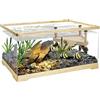 KAKOOTI Turtle Fish Tank con piattaforma per crogiolarsi alla tartaruga, 20 x 9,5 x 9,5 inch Acquario per tartarughe giovani, comodo drenaggio inferiore