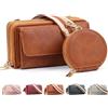 LEcylankEr Borsa Tracolla Donna per Cellulare Borsetta Tracolla Donna Piccola in Pelle PU Borsetta Porta Cellulare con Tracolla Larga Rimovibile e Tasca per Monete (Grigio)