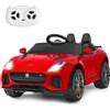 COSTWAY Jaguar Auto Elettrico 12 V per Bambini, Macchina Elettrica con Telecomando, con Luci Musica Storia, Avvio Lento, Velocità 3-5 km/h (Rosso)