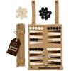 Amari ® Backgammon da viaggio in 100% pelle - Backgammon pieghevole per viaggi e viaggiare - Back Gammon di alta qualità valigia gioco da viaggio in pelle