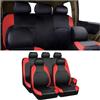 JNNJ 9 Pezzi Coprisedili per Auto, Coprisedili Universali in Pelle Traspirante, Set Copri-Sedile per Anteriori E Posteriori, Set Completo Di Accessori Interni per Autos Veicolo SUV(Rosso)