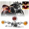 NWpangu Fanale Posteriore a LED per Moto, 12V Universale 3-Teste Integrata LED Luce di Stop Luce Freno Luci Posteriori con Targa, per Moto Scooter Bicicletta Quad ATV, Argento