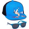 Sonic The Hedgehog Cappellino per Bambini e Occhiali da Sole Gratis | Ragazzi Ragazze Carattere Blu Regolabile Snapback Cappello da Baseball Accessori Vacanze Estive | Regali di Giochi di Film