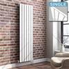 iBathUK 1600mm Bianco Antracite Singola Colonna Verticale Designer Radiatore Antracite Singolo Pannello Piatto (1600x460mm, Bianco)