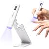 TOMICCA Lampada UV per unghie in gel ricaricabile, mini lampada UV portatile con supporto e display, sicura per le unghie, piccolo asciugatore LED per smalto gel e tip, bianco