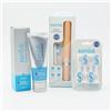 Sonisk Pacchetto regalo Pulse, spazzolino elettrico Pulse, 4 testine di ricambio, dentifricio tutto in uno, tecnologia sonica, rimozione della placca, alito fresco, raccomandato dai dentisti (pesca