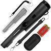 BBjinronjy Metal detector, metal detector pinpointer per ricerca metalli, caccia al tesoro, ricerca a 360° di tesori d'oro con cintura, fondina, LED, accessori per attrezzi impermeabili (nero)