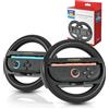 WUXIDIXI Switch 2 Volante per Nintendo Switch 2 - Impugnatura per controller Joy-Con per Famiglie - Kids Safe Switch 2 Racing Wheel - Fun Switch 2 Accessori per Mario Kart - Nero [Confezione da 2]
