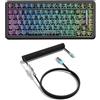 ATTACK SHARK X82PRO HE Tastiera Magnetica Wireless 75% con Attivazione Rapida, Tastiera da Gaming Cablata 8000, Switch Hall Effect a Corsa Regolabile, QWERTY, C01 Cavo Spiralato RGB -Nero