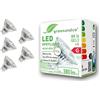 greenandco 5x Spot a LED IRC 90+ 4000K 36° GU5.3 MR16 6W (equivalente spot alogeni 40W) 380lm (bianco neutro) SMD LED 12V AC/DC vetro, non dimmerabile