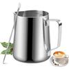 Showvigor Montalatte da 20 oz/600 ml, tazza in acciaio inox, vapore, brocca per latte, caffè, cappuccino, latte art barista, brocca, latte e brocca, tazza con decorazione penna