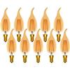 Zcexhph E14 Vintage Candela LED,4W Lampadina a Filamento, Non Dimmable C35 Candle Shape Lampada,E14 Filamento Lampadina,Sostituito 40 Watt,2700K Bianco Caldo,Ambra,10 Pack