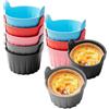 JasCherry Stampi per Muffin in Silicone Riutilizzabili, 10 Pezzi Antiaderenti Stampi Uova Friggitrice Ad Aria, Pirottini per Friggitrice ad Aria, Coppette Cupcake, Friggitrice ad Aria Teglia
