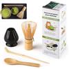 Admygo Matcha Kit 4 pezzi Matcha Set, Kit Matcha, include frusta Matcha in bambù, cucchiaio tradizionale, cucchiaio da tè, supporto per frusta Matcha, il set perfetto per preparare una tazza, Nero