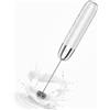 Maestri House Montalatte Elettrico, Portatile Frullino Montalatte Cappuccinatore Elettrico, Potente Mini Frullatore Staccabile in Acciaio Inox per Latte, Matcha, Cappuccino, LunaFro Mini (No Stand)