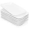 UIBFCWN Set di 8 Piatti da Portata Rettangolari, Piatti in Porcellana Bianca 25,5×15,7 cm, Servizio Piatti per Dessert, Antipasti, Sushi, Insalata, Dolce, Adatto per Microonde e Lavastoviglie