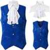 YOSUWOAI Gilet da uomo Paisley formale per matrimonio, festa gotica steampunk risvolto gilet medievale vintage, gilet vittoriano, per Halloween, smoking feste con colletto, O blu., M