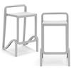 REDÒKASA Sgabello in polipropilene EOLO con poggiapiedi H65, MADE IN ITALY, idrorepellente, resistenza ai raggi UV, design moderno, ideale per sala da pranzo, cucina, bar, ristoranti o giardino (2, Bianco)