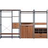 [en.casa] Set di 3 Mobili Organizzatori Guardaroba con Barre Appendiabiti Ripiani Armadietto Scomparti e 4 Cassetti Mobili Porta Abiti per Camera da Letto Cabina Armadio - Nero/Effetto Noce