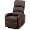 ECO-DE ECODE® Poltrona Relax Reclinabile Manuale Ergonomica con Poggiapiedi - Offerta Poltrona Letto con Sistema Salvaspazio Comoda per Anziani Interno Casa, Soggiorno, Salotto o Ufficio in Ecopelle Marrone