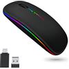 Vickey Mouse wireless per computer, mouse Bluetooth e mouse wireless USB da 2,4 GHz, per laptop, ricaricabile, silenzioso, senza fili, BT 5.0, compatibile con iPad, MacBook air/pro, chromebook,