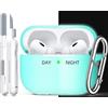 R-fun Custodia per Airpods Pro 2a/1a generazione con set di pulizia, protezione completa in silicone per custodia di ricarica Apple AirPods Pro 2023/2022/2019 [LED anteriore visibile], Blu luminoso