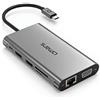 Omars Adattatore USB C Hub 11 in 1, triplo display (Dual HDMI 4K&VGA), Dock Station con RJ45 1Gbps LAN, 4xUSB, lettore di schede SD/Micro SD, porta di alimentazione tipo C 100W PD per MacBook Pro Air