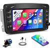 CAMECHO Autoradio 2G + 64G per Mercedes Benz W168 W203 CLK C209 W209 SLK W170 W463 Viano Vito Vaneo con Wireless Carplay Android Auto Schermo touchscreen da 7 pollici GPS FM/RDS BT+Telecamera di retromarcia